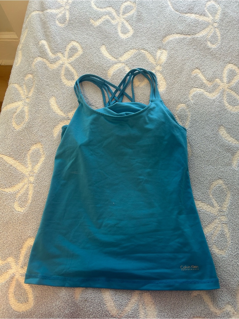 Calvin Klein Women’s Teal Tank with Crisscross Straps